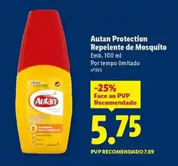 Lidl Autan - protection repelente de mosquito promoção