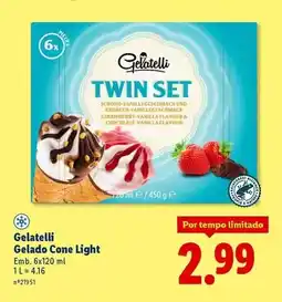 Lidl Gelatelli - gelado cone light promoção