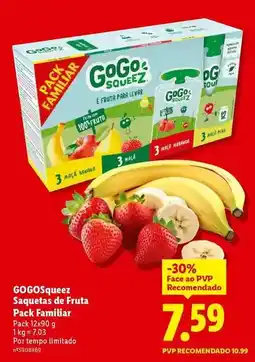Lidl Gogo squeez - saqueta de fruta promoção