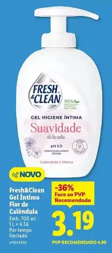 Lidl Flor - fresh & clean gel intimo flor de caledula promoção