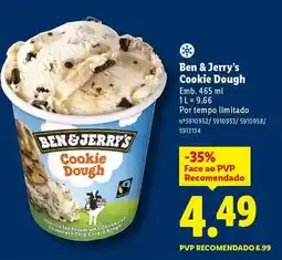 Lidl Ben & jerry's cookie dough promoção