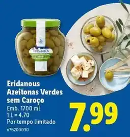 Lidl Eridanous - azeitonas verdes sem caroço promoção
