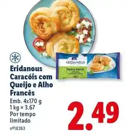 Lidl Eridanous - caracois com queijo e alho frances promoção