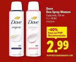 Lidl Dove - deo spray women promoção