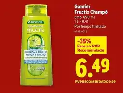 Lidl Garnier - fructis champo promoção
