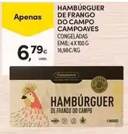 Continente Hambúrguer de frango do campo promoção