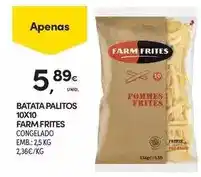 Continente Batata palitos 10x10 farm frites promoção