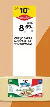 Continente Valformoso - queijo barra mozzarella promoção