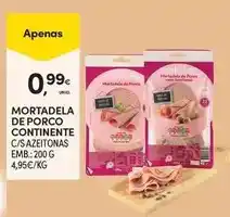 Continente Continente - mortadela de porco promoção