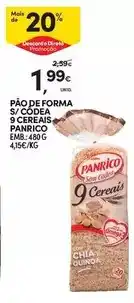 Continente Panrico - pão de forma s/ codea 9 cereais promoção