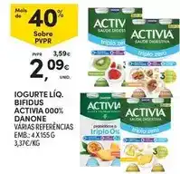 Continente Danone - iogurte líq. bifidus activia 000% promoção