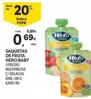 Continente Hero baby - saquetas de fruta promoção