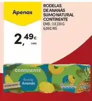 Continente Continente - rodelas de ananas sumo natural promoção