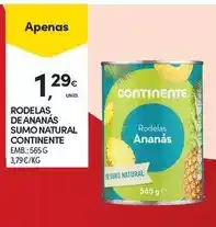 Continente Continente - rodela de ananas sumo natural promoção