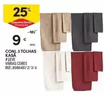 Continente Conj. 3 tolhas kasa promoção
