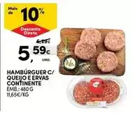 Continente - hambúrguer c/ queijo e ervas