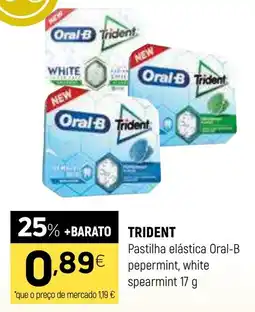 Coviran TRIDENT Pastilha elástica Oral-B pepermint, white spearmint promoção