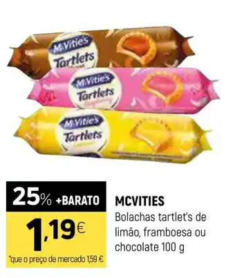 Coviran MCVITIES Bolachas tartlet's de limão, framboesa ou chocolate promoção