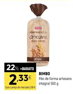 Coviran BIMBO Pão de forma artesano integral promoção