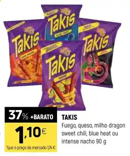 Coviran TAKIS Fuego, queso, milho dragon sweet chili, blue heat ou intense nacho promoção