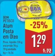 ALDI Bom petisco - atum posta em oleo promoção