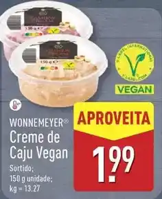 ALDI Creme de caju vegan promoção