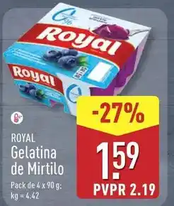ALDI Royal - gelatina de mirtilo promoção