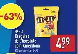 ALDI M&m's - drageias de chocolate com amendoim promoção