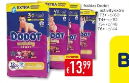 Bolama fraldas Dodot activity extra promoção