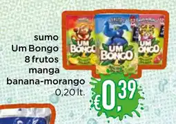 Bolama sumo Um Bongo 8 frutos manga banana-morango promoção