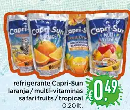 Bolama refrigerante Capri-Sun laranja/multi-vitaminas safari fruits/tropical promoção
