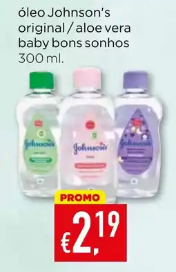Bolama óleo Johnson's original/aloe vera baby bons sonhos promoção