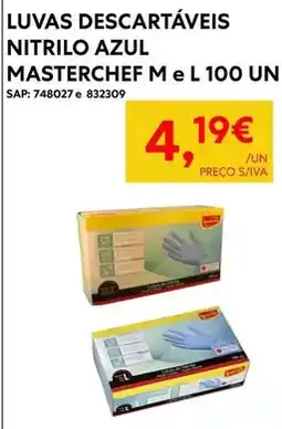 Recheio Masterchef - luvas descartaveis nitrilo azul promoção
