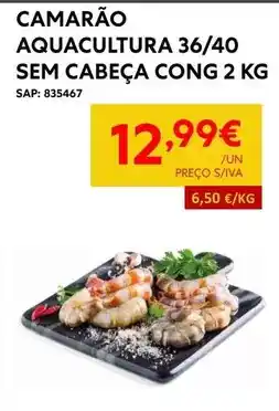 Recheio Aquacultura - camarão aguacultura 36/40 sem cabeça cong promoção