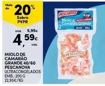 Continente Pescanova - miolo de camarao grande 40/60 promoção