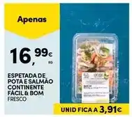 Continente Facil & bom - espetada de pota e salmão continente promoção