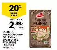 Continente Campofrio - peito de frango de lenha promoção