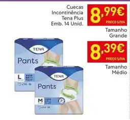 Recheio Tena - cuecas incontinencia plus promoção