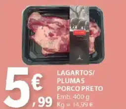 E.Leclerc Lagartos/ plumas porco preto promoção