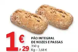 E.Leclerc Pão integral de nozes e passas promoção