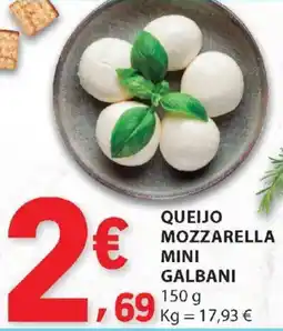 E.Leclerc Queijo mozzarella mini galbani promoção