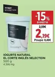 El Corte Inglés El corte ingles selection - iogurte natural promoção