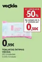 El Corte Inglés Veckia - toalhitas íntimas promoção