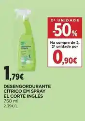 El Corte Inglés El corte inglés - desengordurante citrico em spray promoção