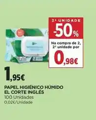 El Corte Inglés El corte inglés - papel higienico humido promoção