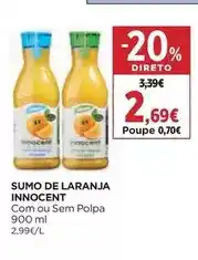 El Corte Inglés Innocent - sumo de laranja promoção