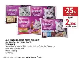 El Corte Inglés Whiskas - alimento humido pure delight ou tasty mix para gato promoção