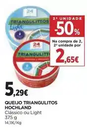 El Corte Inglés Hochland - queijo triangulitos promoção