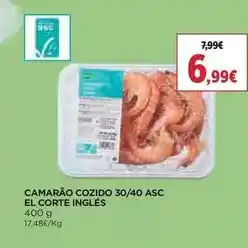 El Corte Inglés El corte inglés - camarão cozido 30/40 asc promoção