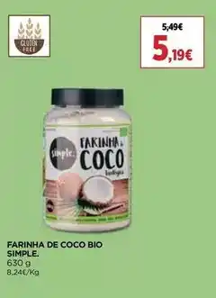 El Corte Inglés Simple - farinha de coco bio promoção